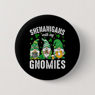 St Patricks Day Lucky Shamrock Luipaard Kabouters Ronde Button 5,7 Cm