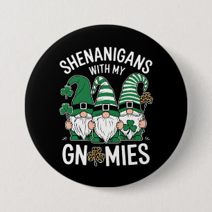St Patricks Day Lucky Shamrock Luipaard Kabouters Ronde Button 7,6 Cm