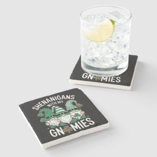St Patricks Day Lucky Shamrock Luipaard Kabouters  Stenen Onderzetter