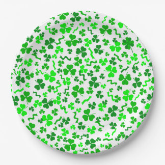 St. Patrick's Day Lucky Shamrocks Confetti Patroon Papieren Bordje