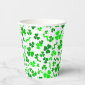 St Patrick's Day Lucky Shamrocks Confetti Pattern Papieren Bekers (Voorkant)