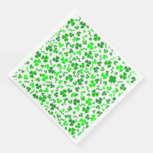 St Patrick's Day Lucky Shamrocks Confetti Pattern Servet (Hoek)