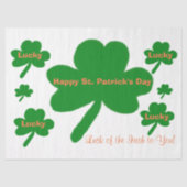 St. Patrick's Day Lucky Shamrocks Tissuepapier (Voorkant)