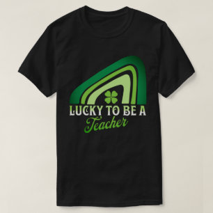 St Patricks Day - Lucky to be a Teacher Rainbow T-shirt