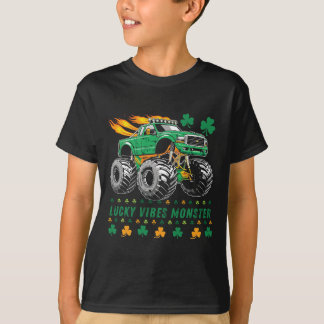 St Patricks Day Lucky Vibes Monster Truck T-shirt