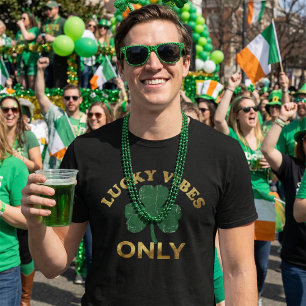 St. Patrick's Day Lucky Vibes Vervaaide Klaver T-shirt