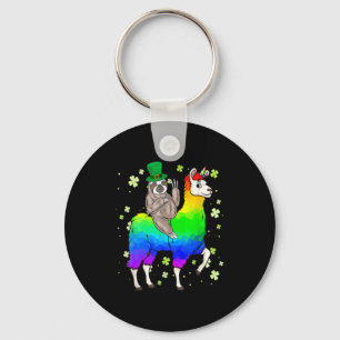St Patricks Day Luiaard Ridding Llama Kabouter T-s Sleutelhanger