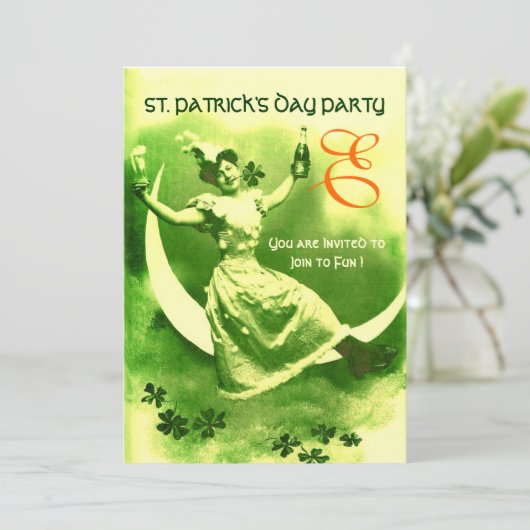 ST. PATRICK'S DAY MAAN DAME MET KLAVERTJE DRIE MON KAART (Staand voorkant)