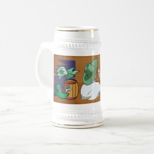 St. Patricks Day Man met Pet Drink bier Bierpul (Voorkant links)