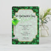 St. Patricks Day Martini Party Invitation Kaart (Staand voorkant)