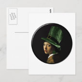 St. Patrick's Day - Meisje met de shamrock die aan Briefkaart (Voorkant / Achterkant)