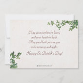 St. Patrick's Day met harp en klaver Kaart (Achterkant)
