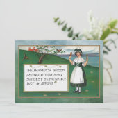 St. Patrick's Day met Iers Meisje Kaart (Staand voorkant)