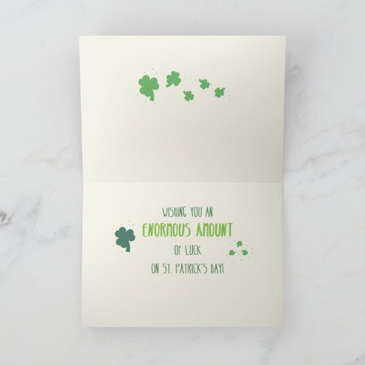 St. Patricks Day met Joyful Elephant en Shamrock Kaart (Binnen)