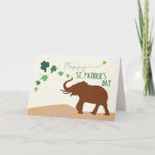 St. Patricks Day met Joyful Elephant en Shamrock Kaart (Voorkant)