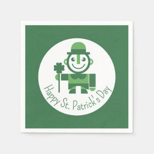 St. Patrick's Day met minimalistische Lucky Leprec Servet