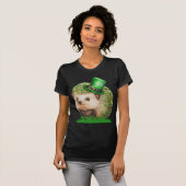 St. Patrick's Day mignon Hérisson T-shirt noir (Devant entier)