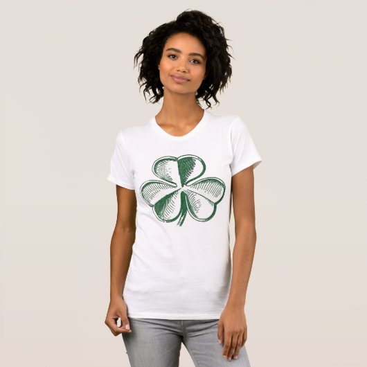 St. Patrick's Day mignon T-shirt Shamrock blanc (Devant entier)