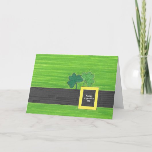 St Patrick's Day Minimalistische Leprechaun Kaart (Voorkant)