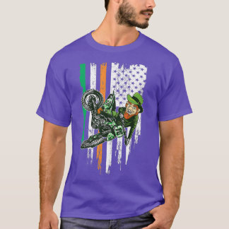 St Patricks Day Motorcross MX Ierse Leprechaun T-shirt