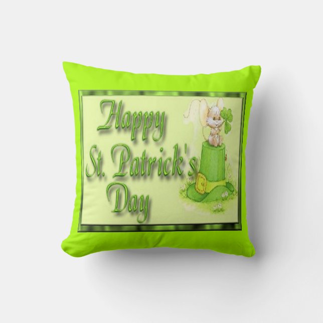 St Patricks Day Mouse Pet Clover Kussen (Voorkant)