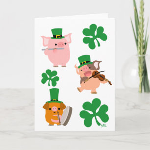 St Patrick's Day muzikale wenskaart Kaart