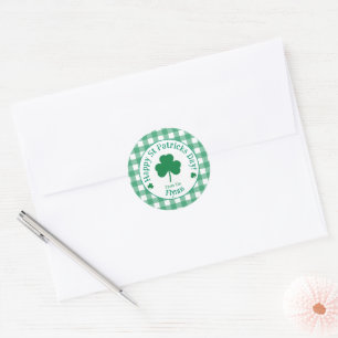 St Patricks Day NAAM Ierse Klaver Groen Vinkje Ronde Sticker