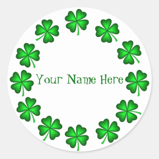 St Patrick's Day Naam Ronde Sticker (Voorkant)