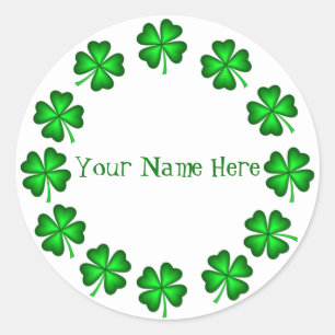 St Patrick's Day Naam Ronde Sticker