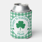 St Patricks Day NAME Irish Clover Green Check Blikjeskoeler (Blikje Voorkant)