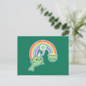 St Patrick's Day Narwhal Briefkaart (Staand voorkant)