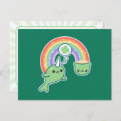 St Patrick's Day Narwhal Briefkaart (Voorkant / Achterkant)