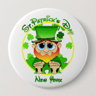 St Patrick's Day New York Ronde Button 4,0 Cm