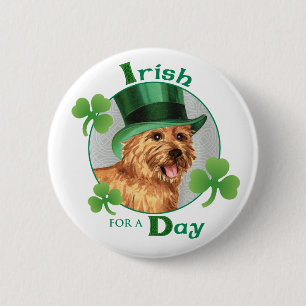 St. Patrick's Day Norwich Terrier Ronde Button 5,7 Cm