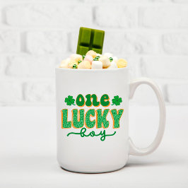 St. Patrick's Day One Lucky Boy Green Clover Koffiemok