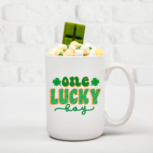St. Patrick's Day One Lucky Boy Green Clover Koffiemok