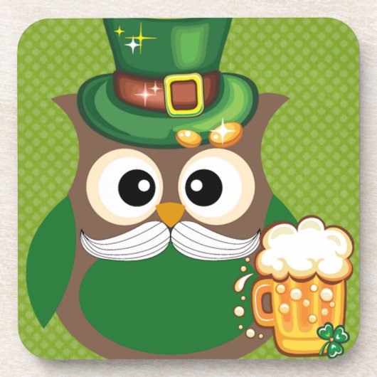 St. Patrick's Day Owl Bier Onderzetter (Voorkant)