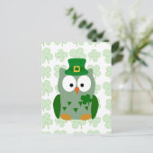 St. Patrick's Day Owl Briefkaart (Staand voorkant)