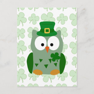 St. Patrick's Day Owl Briefkaart