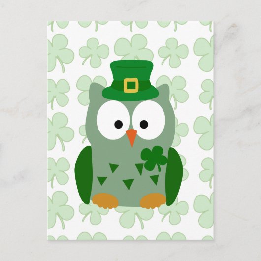St. Patrick's Day Owl Briefkaart (Voorkant)