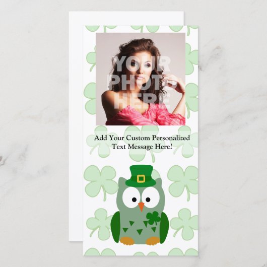 St. Patrick's Day Owl Feestdagenkaart (Voorkant / Achterkant)