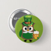 St. Patrick's Day Owl Ronde Button 5,7 Cm (Voorkant /achterkant)