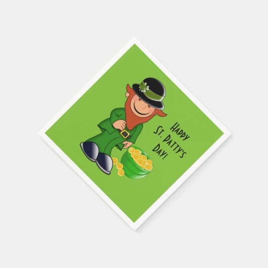 St. Patrick's Day Paper Napkin, Leprechaun Servetten (Hoek)