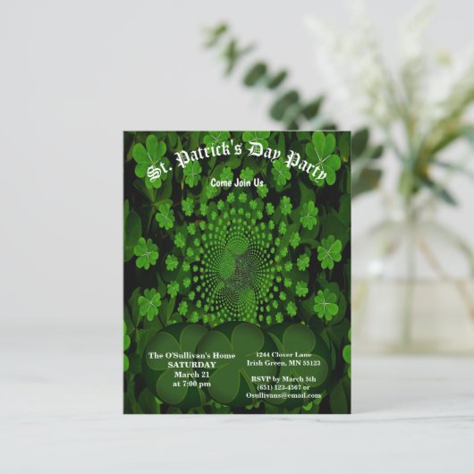 St Patrick's Day Party Clover Kaleidoscope Paper (Staand voorkant)