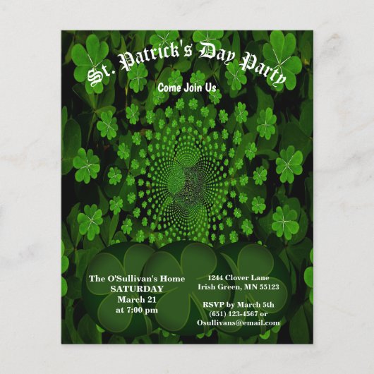 St Patrick's Day Party Clover Kaleidoscope Papier (Devant)