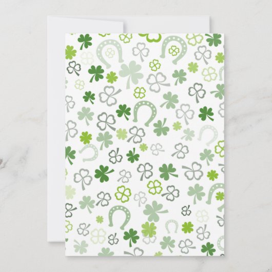 St Patricks Day Party Eat Drink Irish Leprechaun Kaart (Achterkant)