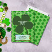 St. Patrick's Day Party Four Leaf Clover & Pattern Kaart