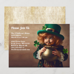 St Patrick's Day Party Ierse kinderpot van goud Kaart