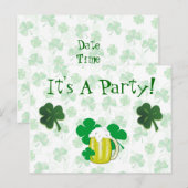 St Patrick's Day Party Invitation Briefkaart (Voorkant / Achterkant)