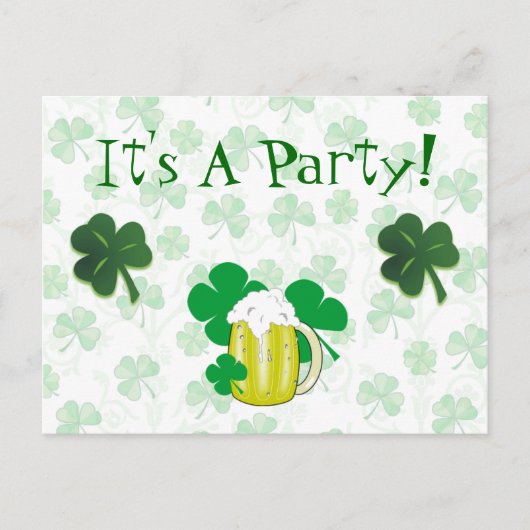 St Patrick's Day Party Invitation Briefkaart (Voorkant)